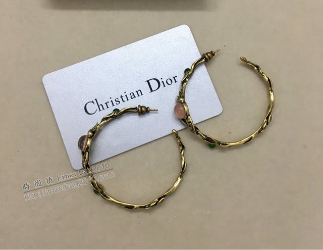 Dior飾品 迪奧經典熱銷款紅色寶石小鳥圓圈耳釘耳環  zgd1467
